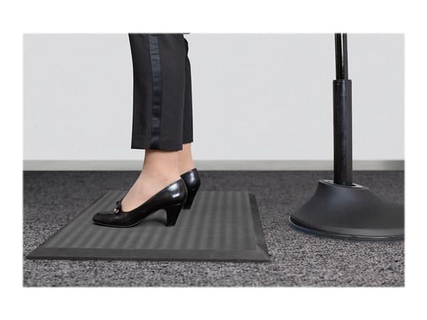 DELTACO Office - Golvmatta för kontor, reception, butik - rektangulär - präglat - svart