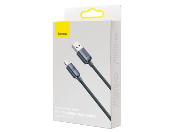 Baseus Crystal Shine, 2 m, Lightning, USB A, Uros, Uros, musta