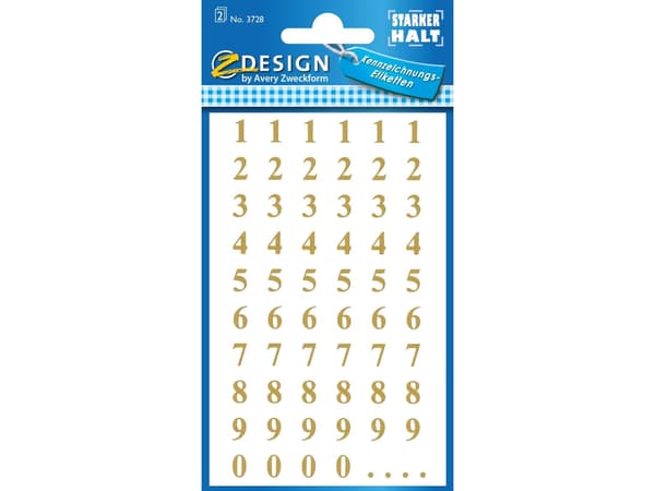 Avery 3728, guld, permanent, blank, 7,6 cm, 12 cm, 124 st