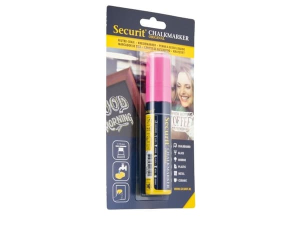 Securit® original kritmarkör med blockspets i rosa
