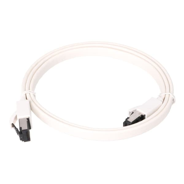 EXTRALINK LAN PATCHCORD CAT.8 U/FTP 1M 40G FLAT SHIELDED FOILED TWISTED PAIR BARE COPPER WHITE