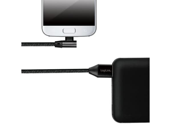 USB 2.0 to micro-USB (90° angled) male, 1m