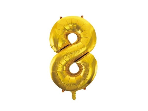 Folieballon Guld 8, 86 cm