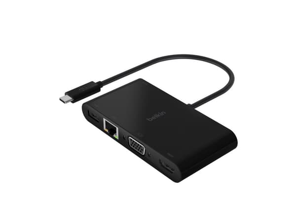 Belkin - Multimedie- og ladeadapter - USB-C - VGA, HDMI - 1GbE