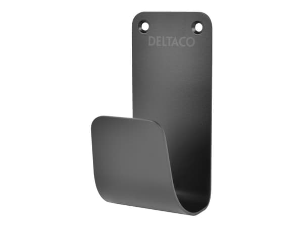 DELTACO e-Charge kabelholder for ladekabel - svart, rustfritt stål