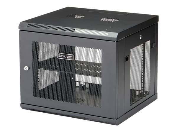 Startech "9U Wall Mount Server Rack Cabinet - 4-Post Adjustable Depth (2"" to 19"") Network Equipment Enclosure with Cable Management (RK920WALM)" ...