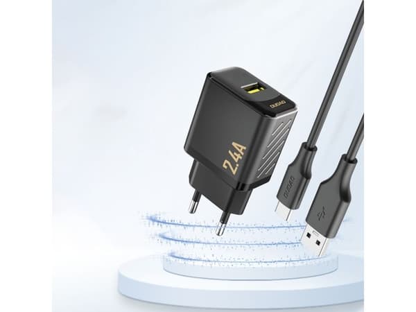 Dudao A23EU Adapter 12Watt GaN 1xUSB-A Sort