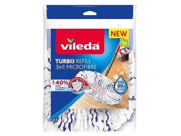 Vileda 4023103227439, Mopphuvud, Blå, Vit, Mikrofiber, 1 styck