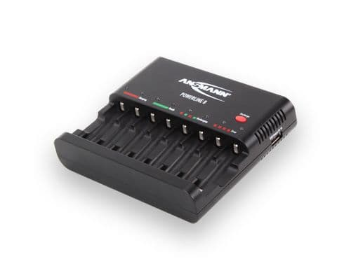 ANSMANN Powerline 8 - Batterilader / strømadapter - 8 x batterier lader (USB)