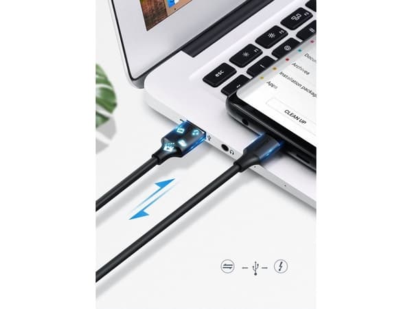 USB til USB-C-kabel UGREEN 0,5m (svart)