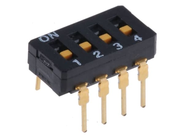 Omron A6D-4100 DIP-bryter, poltall 4, THT, 1 stk