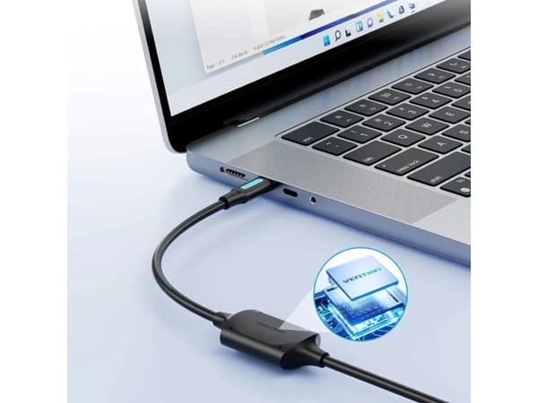 USB-kabel Vention USB-C til USB-B 2 m svart (CQUBH)