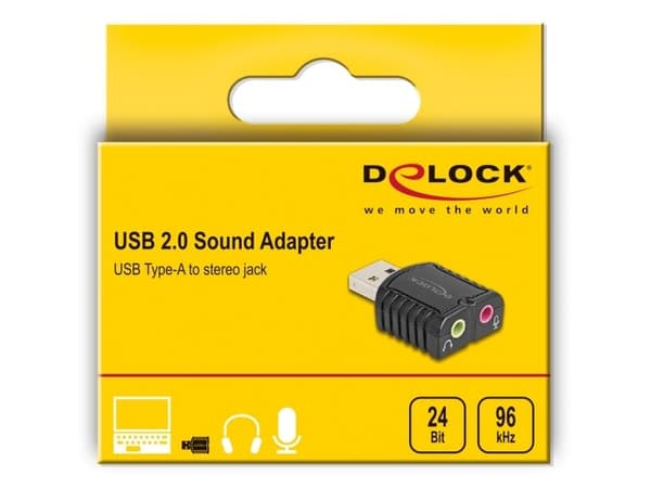 Delock - Lydkort - 24-bit - 96 kHz - mono / stereo - USB 2.0
