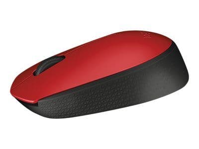 Logitech M171, Molempikätinen, Optinen, Langaton RF, 1000 DPI, Musta, Punainen