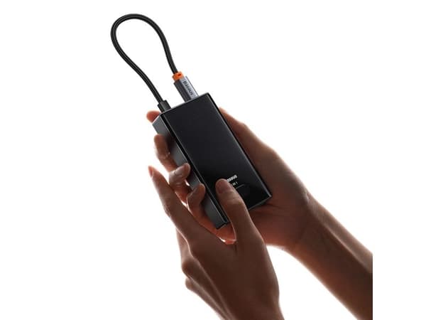 Baseus PioneerJoy USB-C-hub, 4x USB-A 3.0 - grå