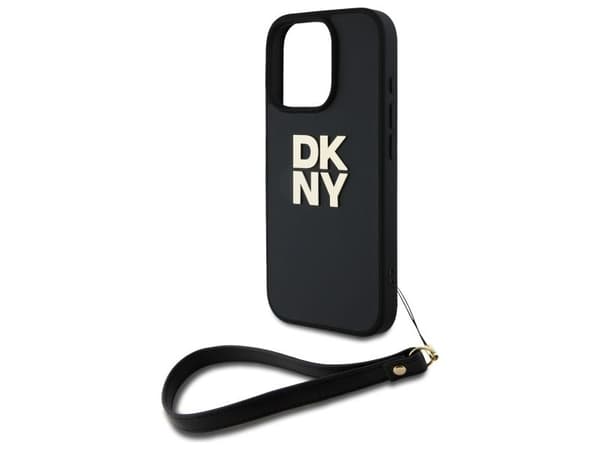 DKNY håndleddsrem Stock Logo-etui til iPhone 16 Pro Max - svart