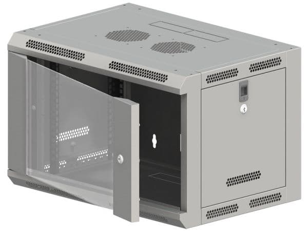 ALANTEC - Skåp - väggmontering - grå - 9U - 19"