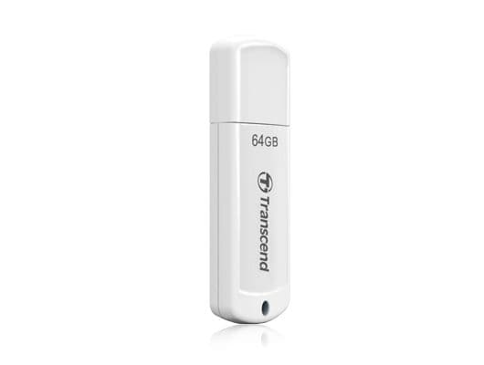 Transcend JetFlash 370 - USB-flashstasjon - 64 GB - USB 2.0 - hvit