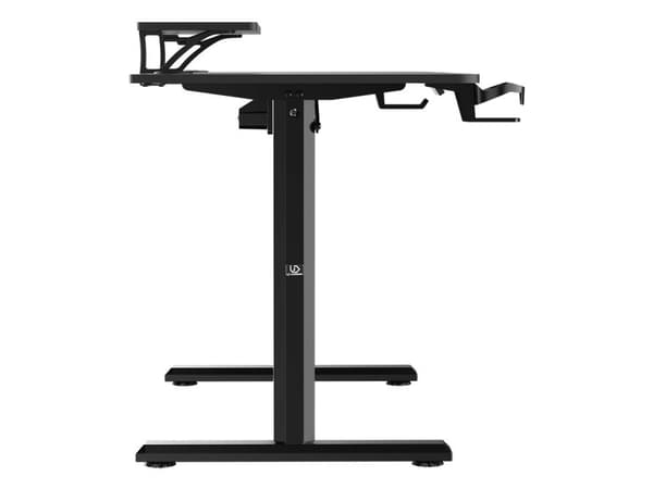 Ultradesk HIGHLANDER, Rett, Rektangulær form, Spilling, Matt, Sort, T-ben