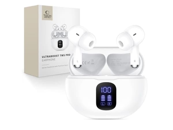 Tech-Protect UltraBoost TWS Pro G2 Headphones - White