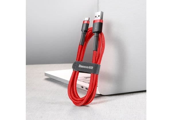 Baseus Cafule - USB-kaapeli - USB (han) til USB-C (han) - USB 2.0 - 9 V - 3 A - 0,5 m - rød
