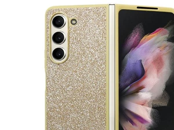 Guess glitter Script-skal för Samsung Galaxy Z Fold 5 - guld