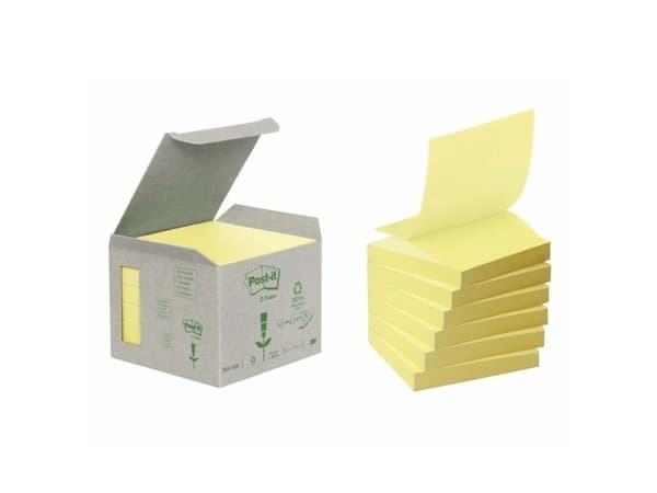 Post-it, Post-it, Environment, gul, 76 x76mm, pakke a 6 stk