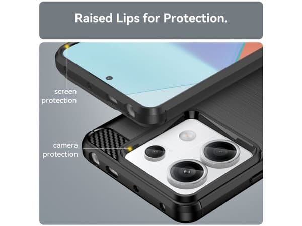 Hurtel: Carbon-deksel til Xiaomi Redmi Note 13 5G - sort