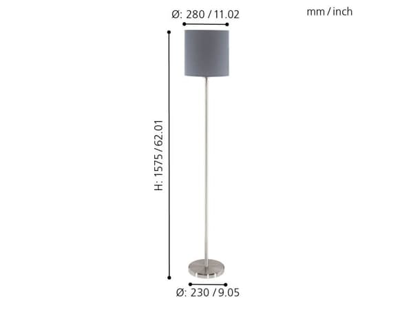 EGLO PASTERI gulvlampe H1575 grå/hvit