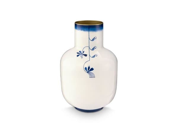 PIP Studio Vase Metal Blue Bird 30cm