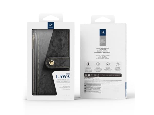 Hurtel Dux Ducis Lawa läderfodral för iPhone 16 Pro Max - svart