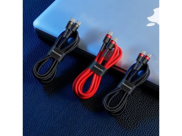 Baseus Cafule, 2 m, USB C, USB C, 480 Mbit/s, Sort, Grå