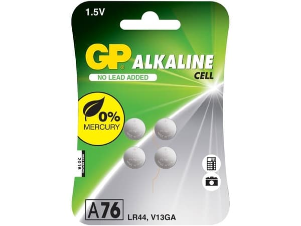 Gp alkaline knapcelle batterier 1,5v a76
