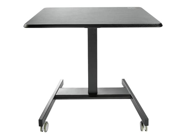Startech Mobile Standing Desk, Portable Sit Stand Ergonomic Height Adjustable Cart on Wheels, Rolling Computer/Laptop Workstation Table with Lockin...