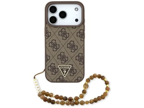 Guess 4G Strap Triangle-logo MagSafe-deksel til iPhone 17 Pro - brun