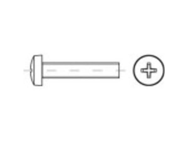 TOOLCRAFT 145984 Ruuvit M8 35 mm Phillips DIN 7985 Teräs Sinkitty 200 kpl
