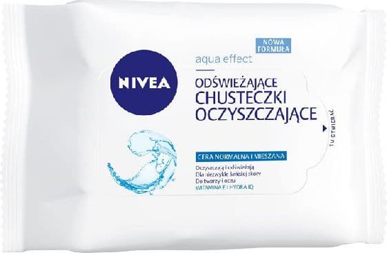 Nivea Aqua Effect Cleansing wipes for normal and combination skin 1 pack - 25 pcs