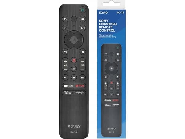Savio RC-13, TV, IR Kabelfri, Trykknapper, Sort