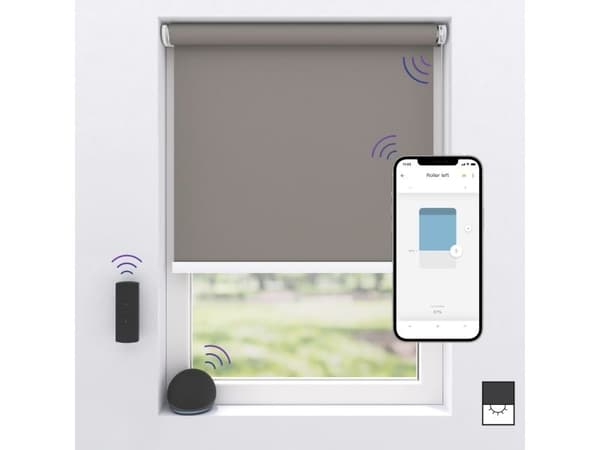 MotionBlinds Wireless Electric Black-Out Rollerblind 120x190cm - Grey