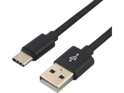 everActive USB-C-kaapeli 1m - musta, punottu, pikalataustuki, 3A - CBB-1CB