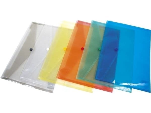 Donau Envelope DONAU folder with clasp, PP, A7, 180 micron, yellow