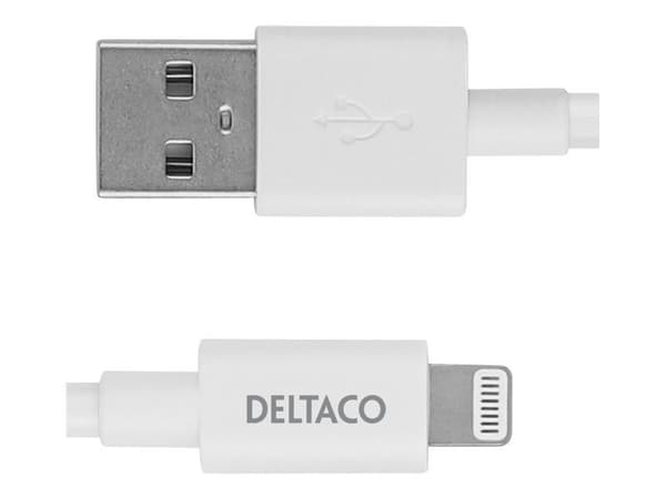 DELTACO - Lightning-kabel - USB hann til Lightning hann - 2 m - hvit