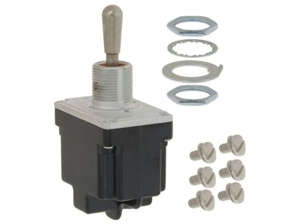 Honeywell Toggle Switch, Panel Mount, (On)-On-(On), DPDT, Screw Terminal