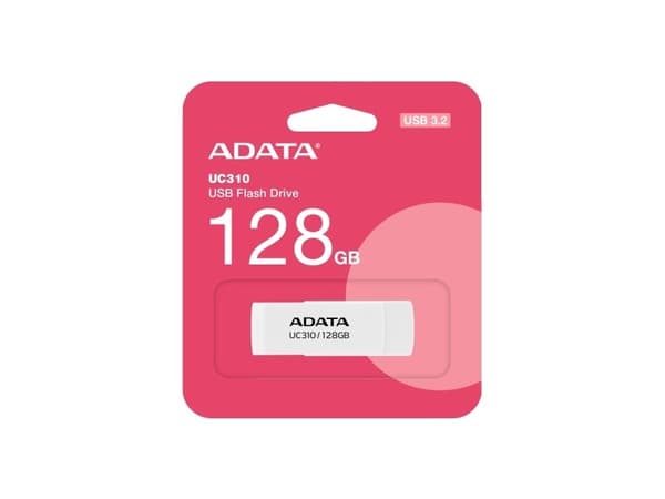 ADATA UC310 - USB-flashstasjon - 128 GB - USB 3.2 Gen 1 - hvit