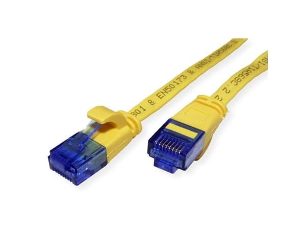 VALUE Patchkabel Cat.6A (klass EA) UTP, extra-flach, gelb, 5 m (21.99.2035)