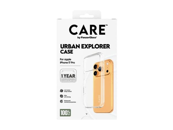CARE by PanzerGlass Flagship Case Transparent Urban Explorer w. Clear Frame iPhone 18 Pro | 17 Pro