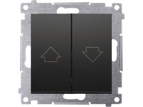 Kontakt-Simon Simon 54 Roller shutter button (module) 16AX 250V black matt screw terminals DZP1A.01/49