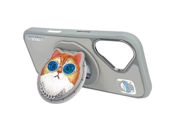 Scool Nimmy Glasses Cool Cat mobilskal till iPhone 16, grå