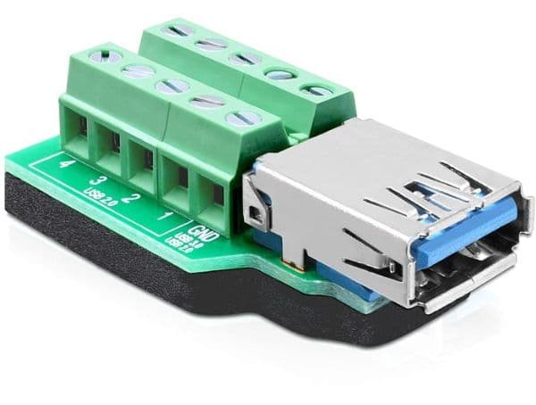 DeLOCK 65370, USB 3.0-A, 10p, Musta, Vihreä, Hopea
