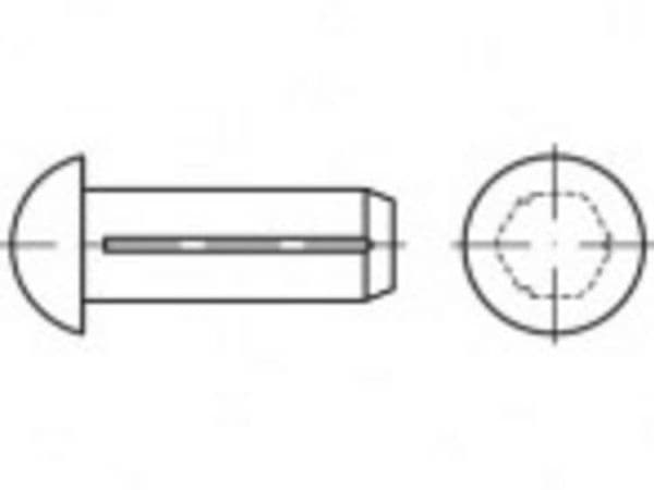 TOOLCRAFT halvrund ribbsöm 3 mm stål 200 st